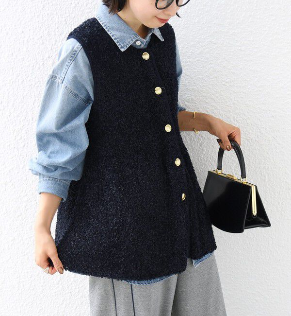 SHIPS for women「【SHIPS別注】TORRAZZO DONNA:〈手洗い可能〉ペプラム ニット ジレ」|ベスト・ジレ|