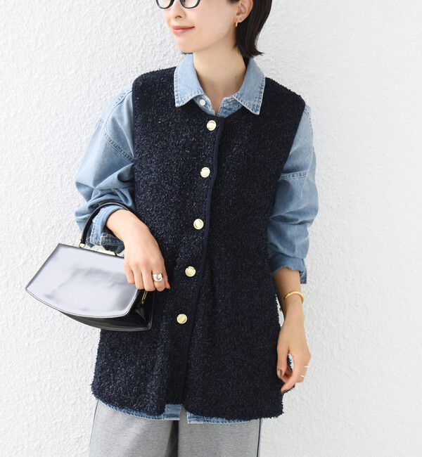 SHIPS for women「【SHIPS別注】TORRAZZO DONNA:〈手洗い可能〉ペプラム ニット ジレ」|ベスト・ジレ|
