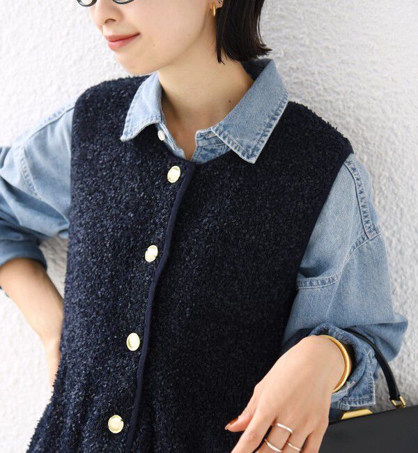 SHIPS for women「【SHIPS別注】TORRAZZO DONNA:〈手洗い可能〉ペプラム ニット ジレ」|ベスト・ジレ|