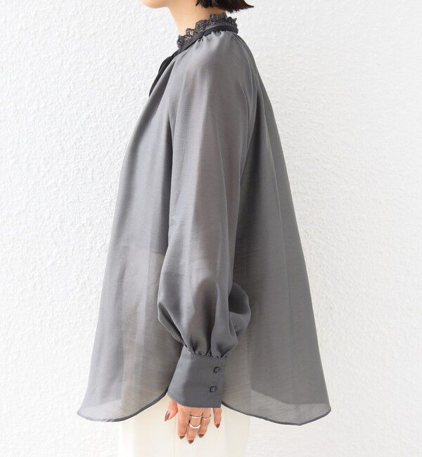 SHIPS for women「【SHIPS別注】troisiemeCHACO:〈手洗い可能〉レース リボン ブラウス（セレモニー対応可）」|シャツ・ブラウス|