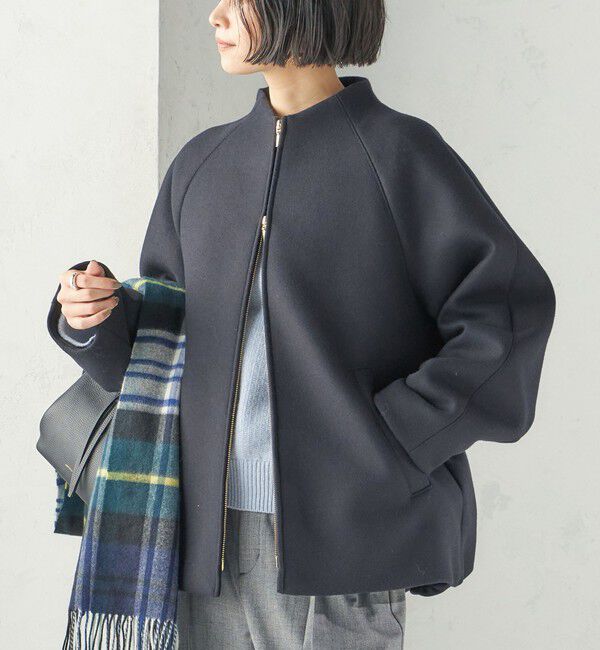SHIPS for women「《予約》ウール シルク ボトルネック コクーン コート」|その他|ネイビー