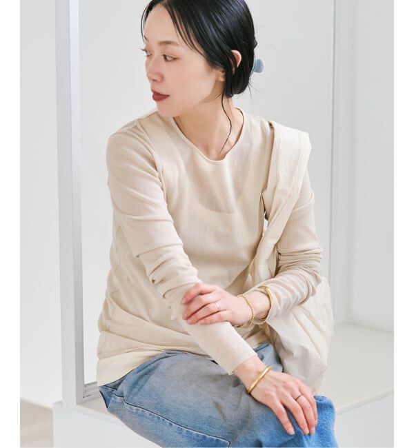 Plage「Mesh Sheer ロンT 7」|Tシャツ・カットソー|ベージュ A