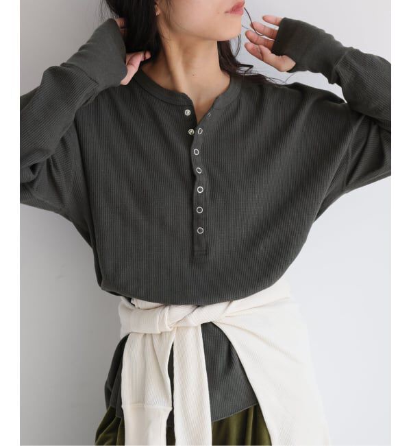 SLOBE IENA「HANES/ヘインズ SLOBE別注 ヘンリーネックワッフル ロンTEE」|Tシャツ・カットソー|