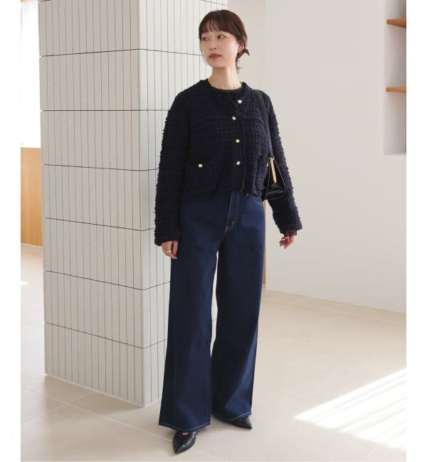 SLOBE IENA「《追加》レイヤードジャガードドットスリーブロンTEE」|Tシャツ・カットソー|