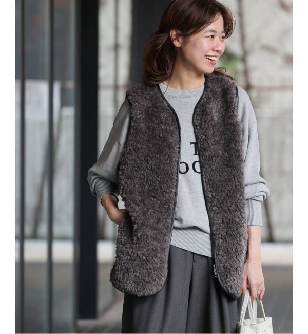 JOURNAL STANDARD relume「《追加 / 新色》シープフェイクファージップベスト」|ダウンベスト・ベスト|