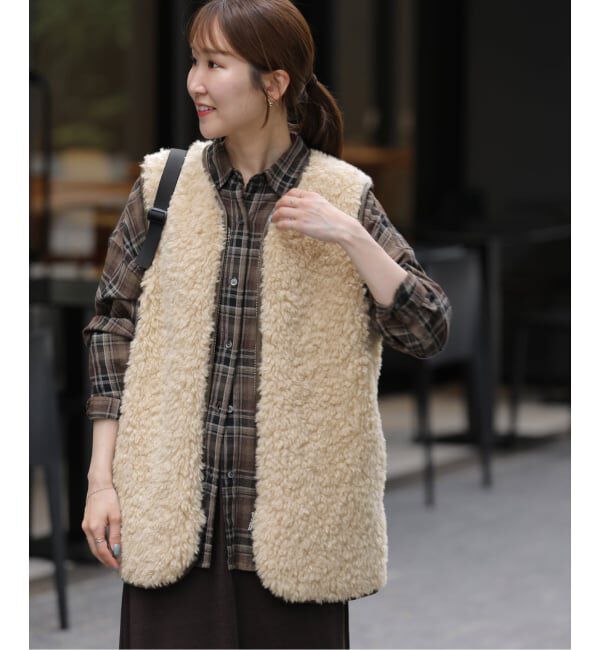 JOURNAL STANDARD relume「《追加 / 新色》シープフェイクファージップベスト」|ダウンベスト・ベスト|