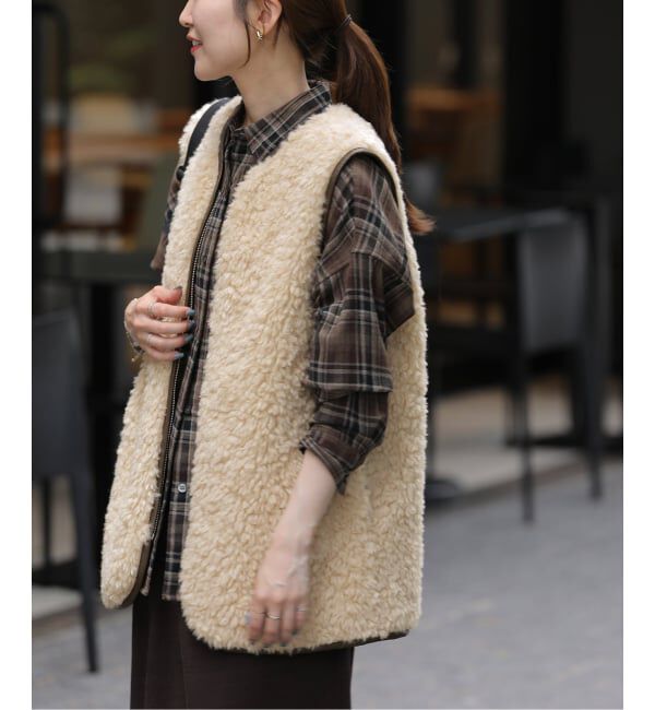 JOURNAL STANDARD relume「《追加 / 新色》シープフェイクファージップベスト」|ダウンベスト・ベスト|