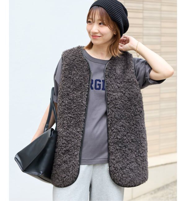 JOURNAL STANDARD relume「《追加 / 新色》シープフェイクファージップベスト」|ダウンベスト・ベスト|