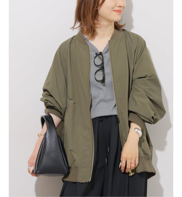 JOURNAL STANDARD relume「《追加3》［手洗い可］ウォッシャブルナイロンダブルジップMA-1」|ブルゾン・スタジャン|カーキ B