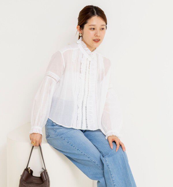 NOLLEY'S sophi「【MARILYN MOON】sheer starched cotton lace frilled ブラウス」|シャツ・ブラウス|