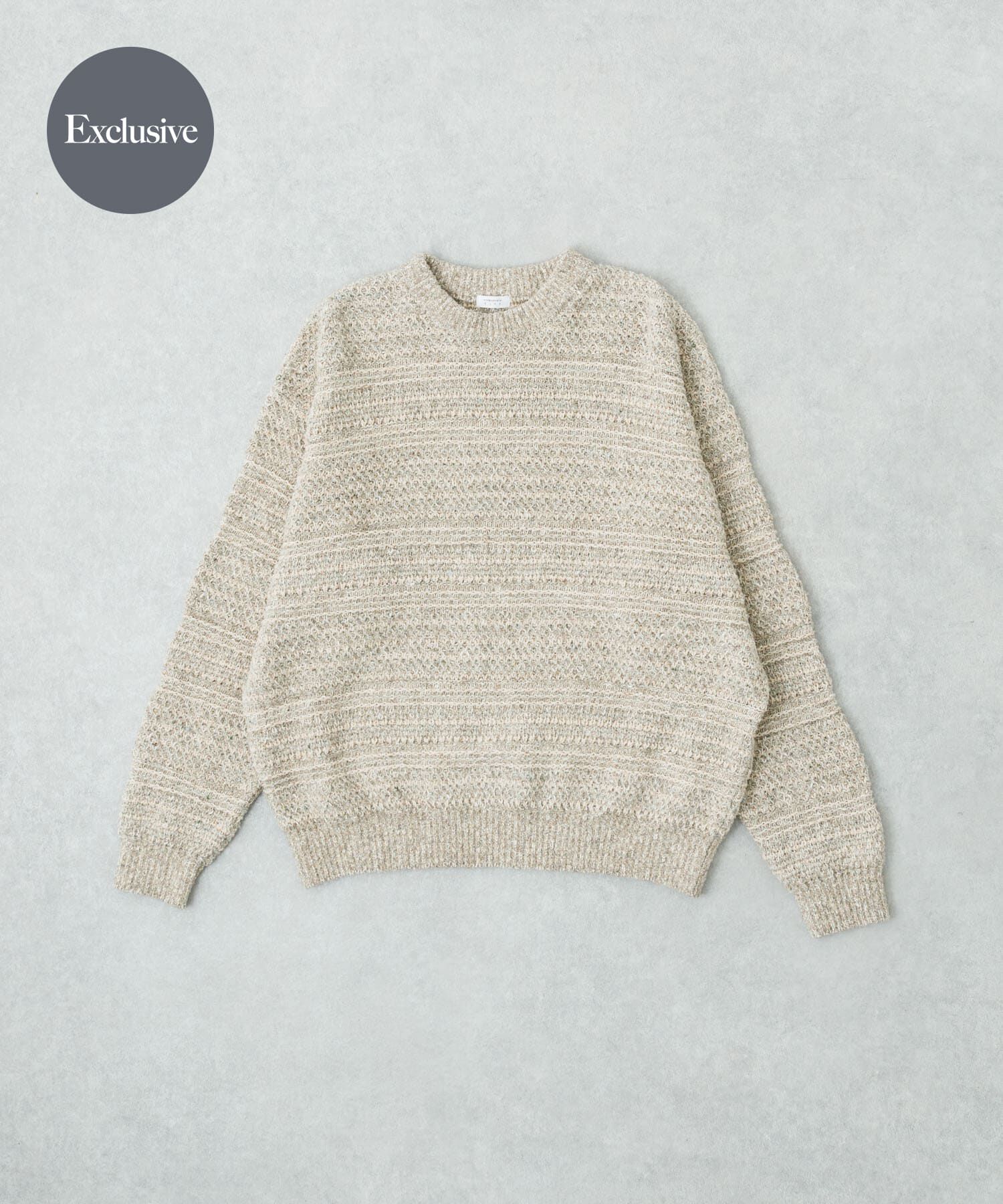 URBAN RESEARCH「『別注』crepuscule&times;URBAN RESEARCH　Multi Border Mix CREW-NECK」|ニット・セーター|ベージュ