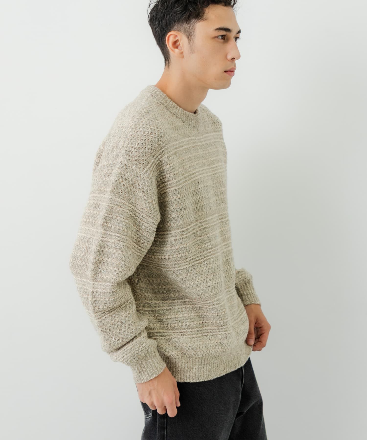 URBAN RESEARCH「『別注』crepuscule&times;URBAN RESEARCH　Multi Border Mix CREW-NECK」|ニット・セーター|