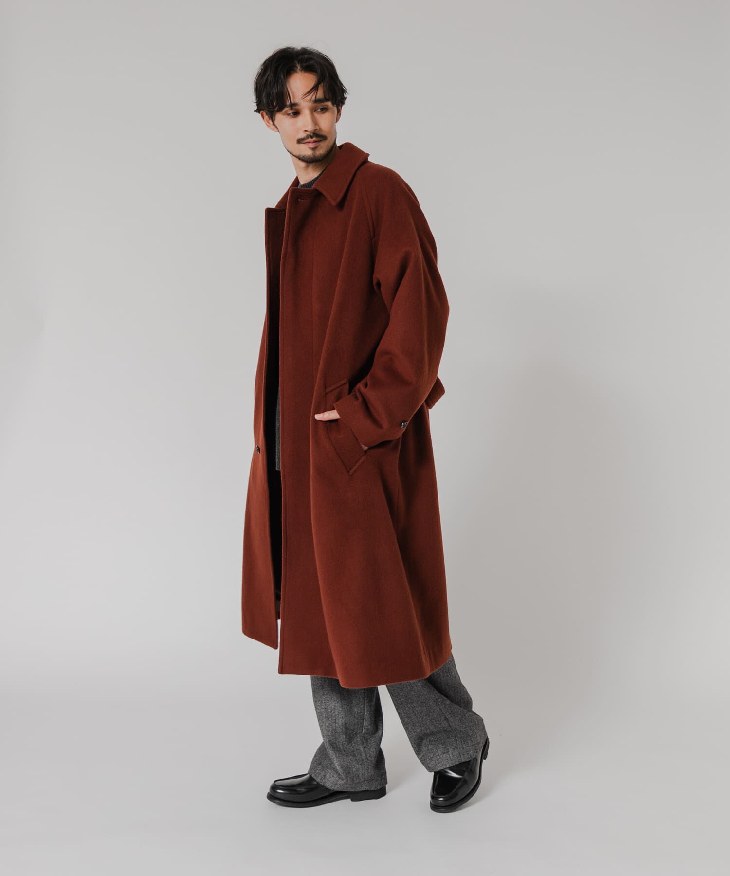 URBAN RESEARCH「WOOL BEAVER BELTED COAT」|ステンカラーコート|