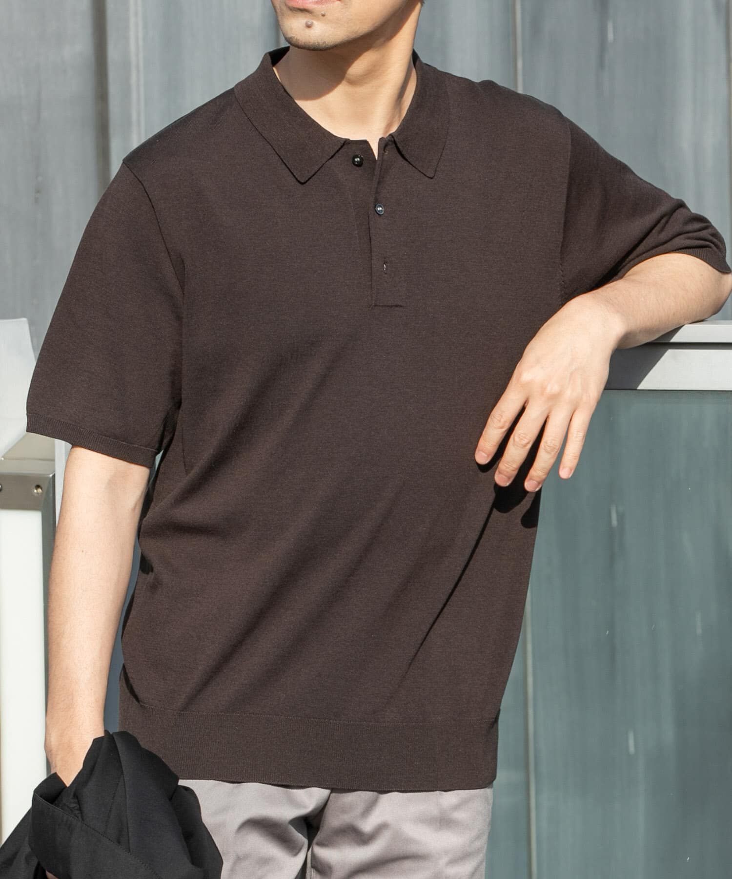 URBAN RESEARCH ROSSO「『WEB限定』シルク混サマーニットポロシャツ」|ポロシャツ|