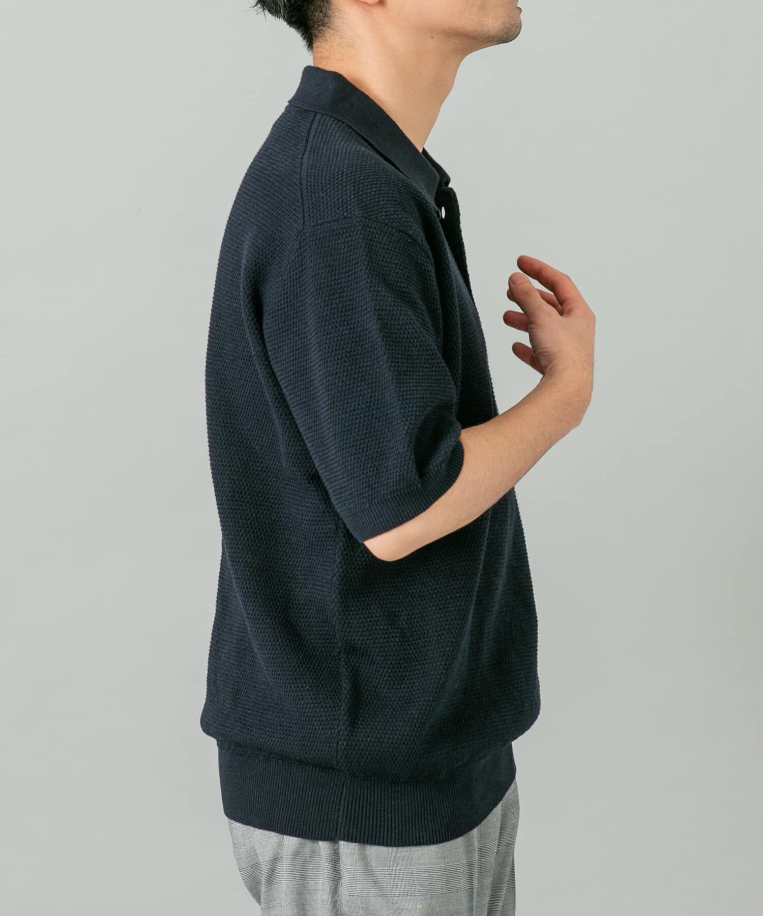 URBAN RESEARCH ROSSO「『WEB限定』変形カノコ半袖ニットポロ」|ポロシャツ|