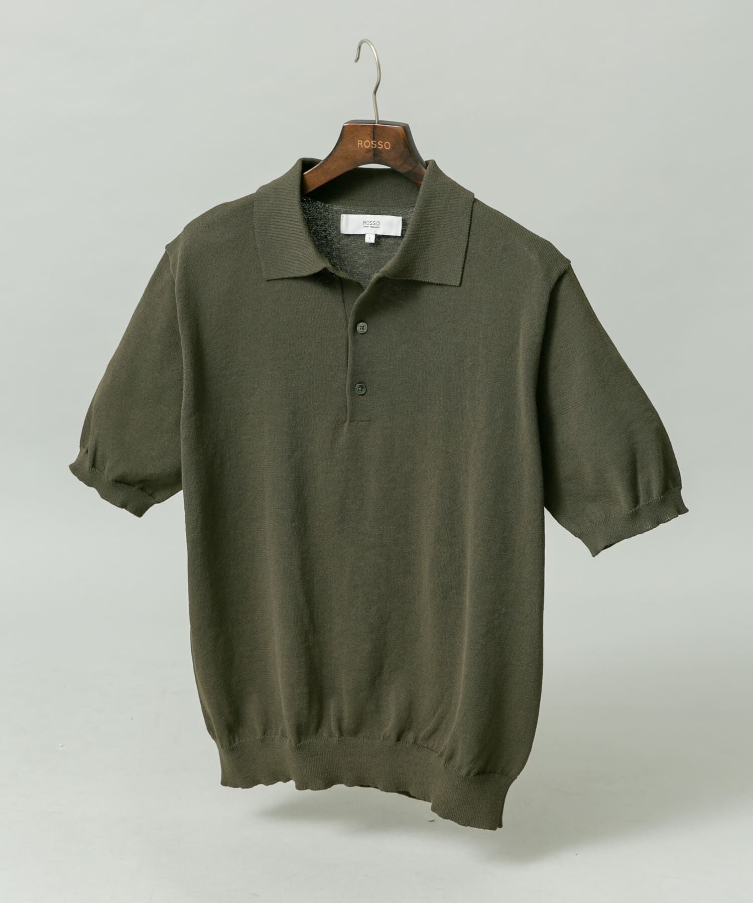 URBAN RESEARCH ROSSO「『UR TECH』AIRDRY半袖ニットポロ」|ポロシャツ|カーキ