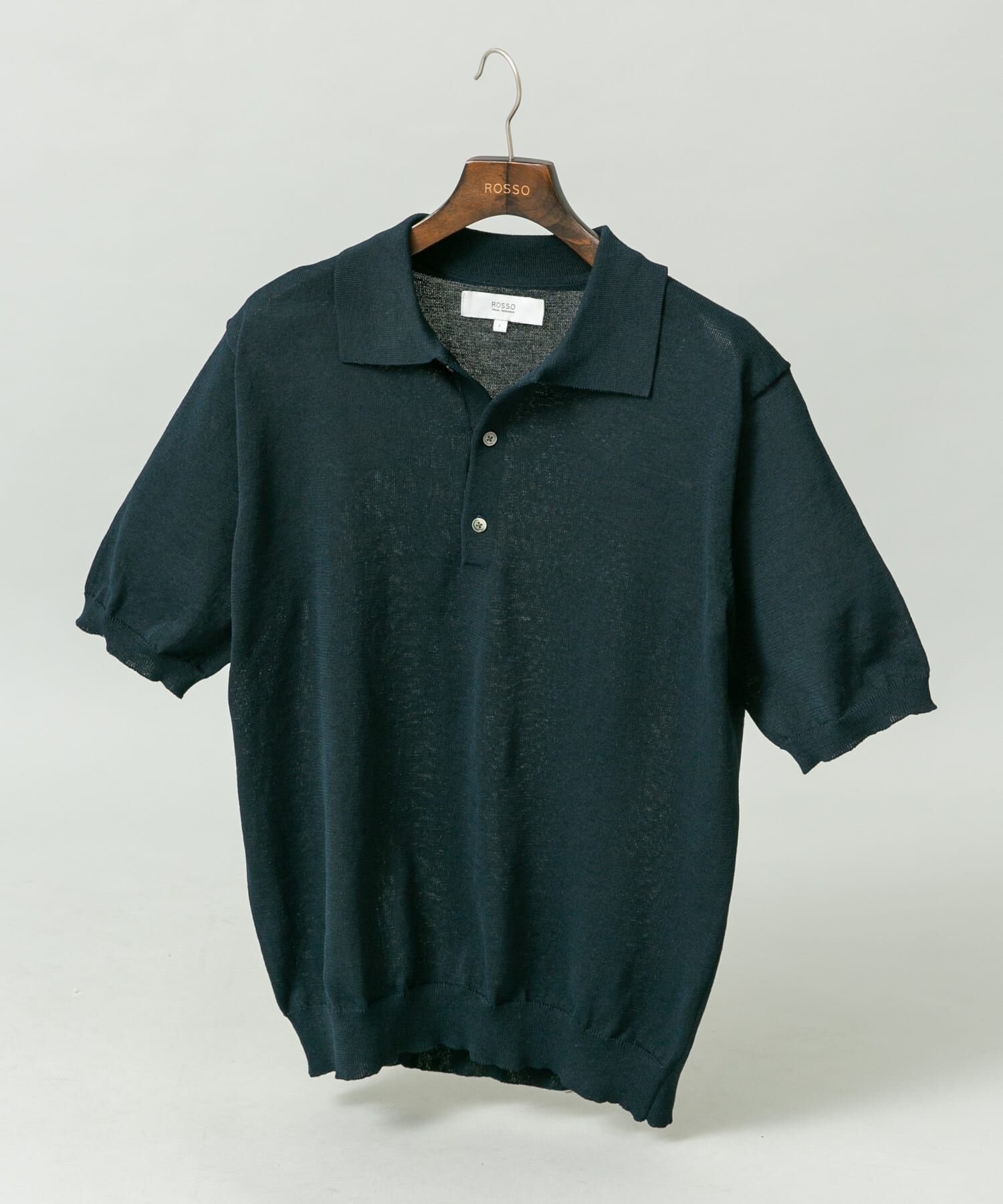URBAN RESEARCH ROSSO「『UR TECH』AIRDRY半袖ニットポロ」|ポロシャツ|ネイビー