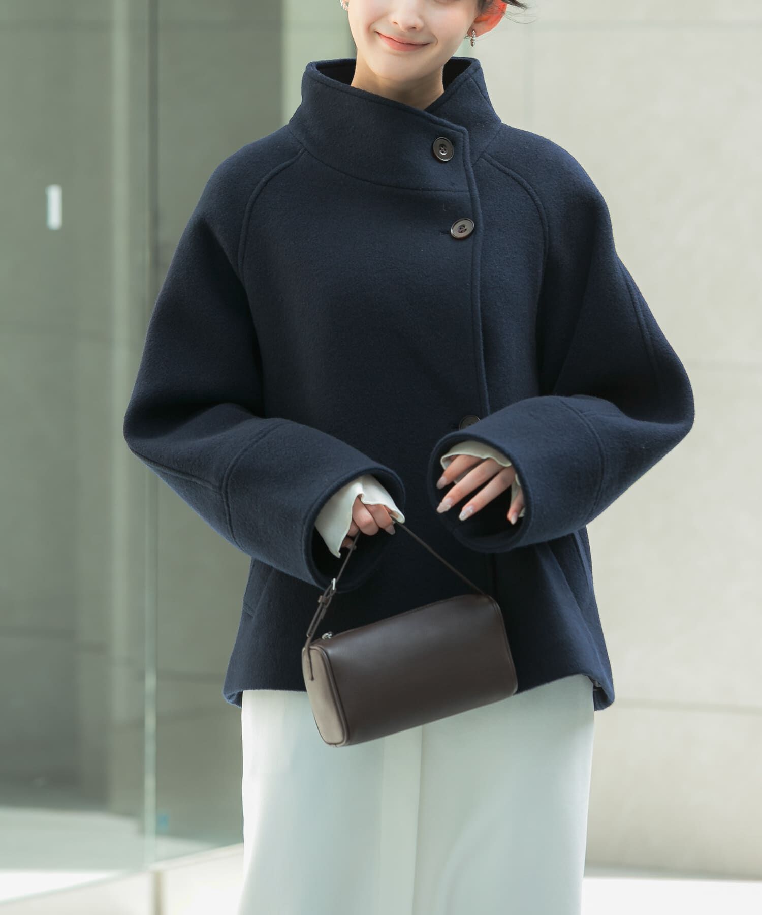 URBAN RESEARCH ROSSO「スーパー100ウール2WAYネックＰコート」|ピーコート|