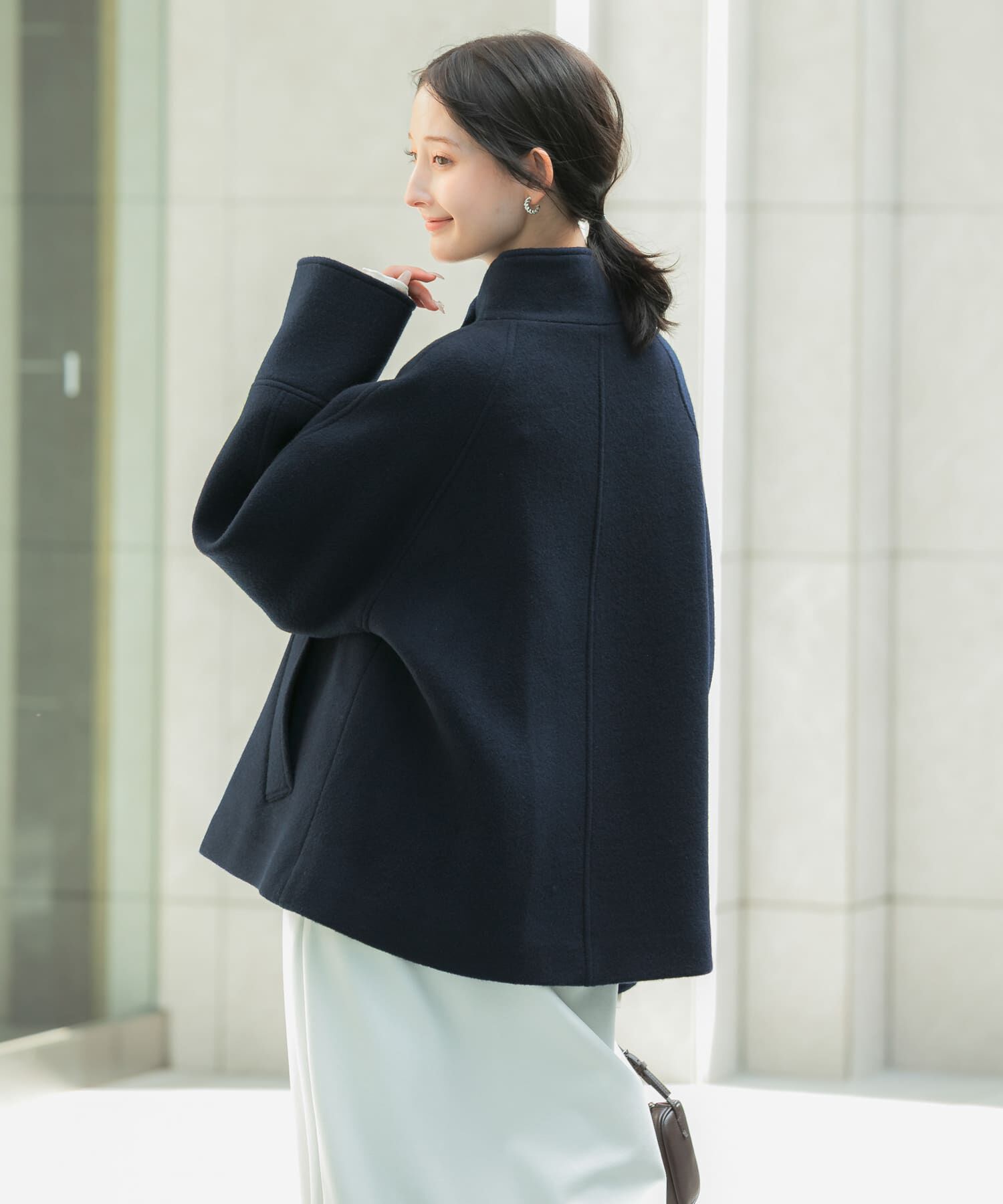URBAN RESEARCH ROSSO「スーパー100ウール2WAYネックＰコート」|ピーコート|