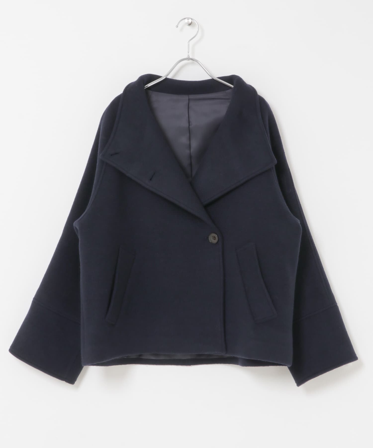 URBAN RESEARCH ROSSO「スーパー100ウール2WAYネックＰコート」|ピーコート|