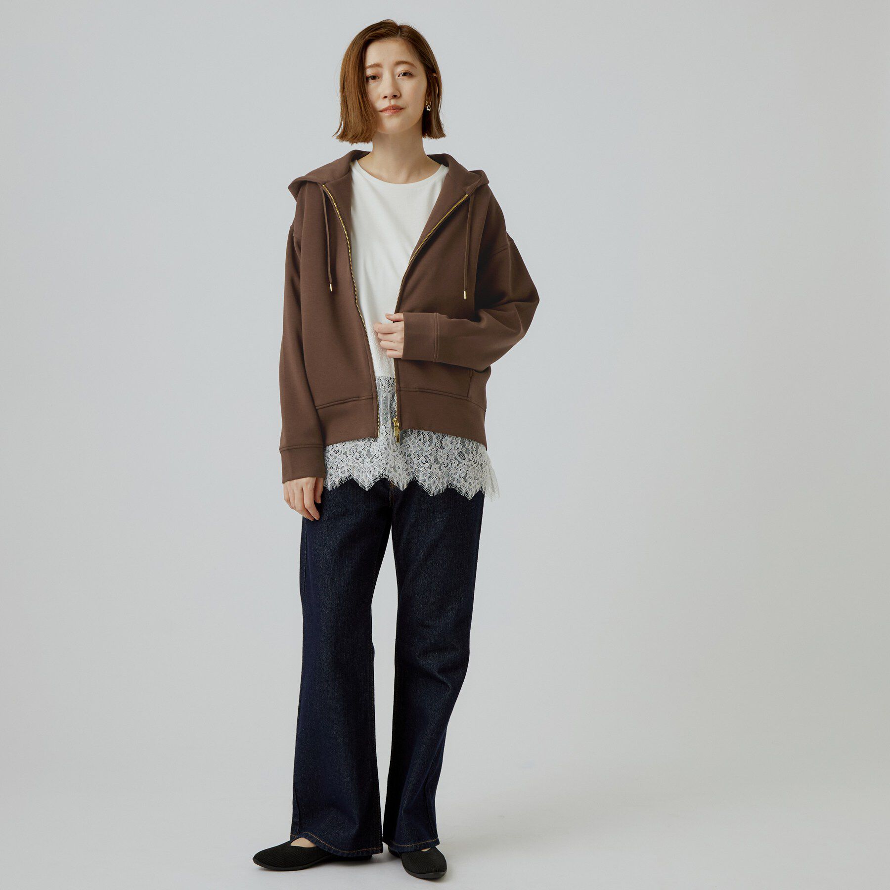 grove「【きれいめに着こなせる】大人のダンボールフードパーカ」|パーカー|