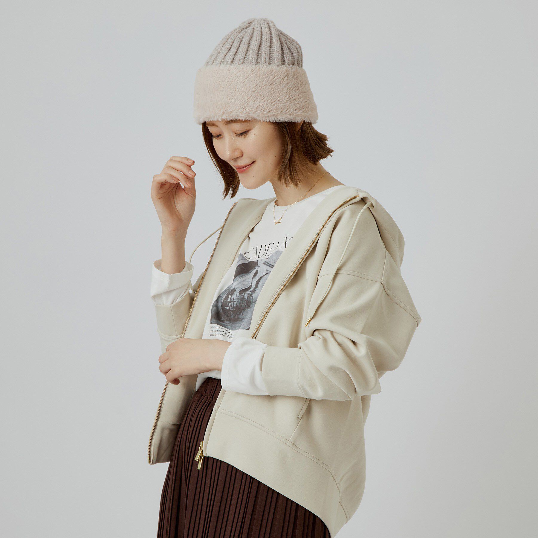 grove「ニットファーワッチ」|ニット帽|
