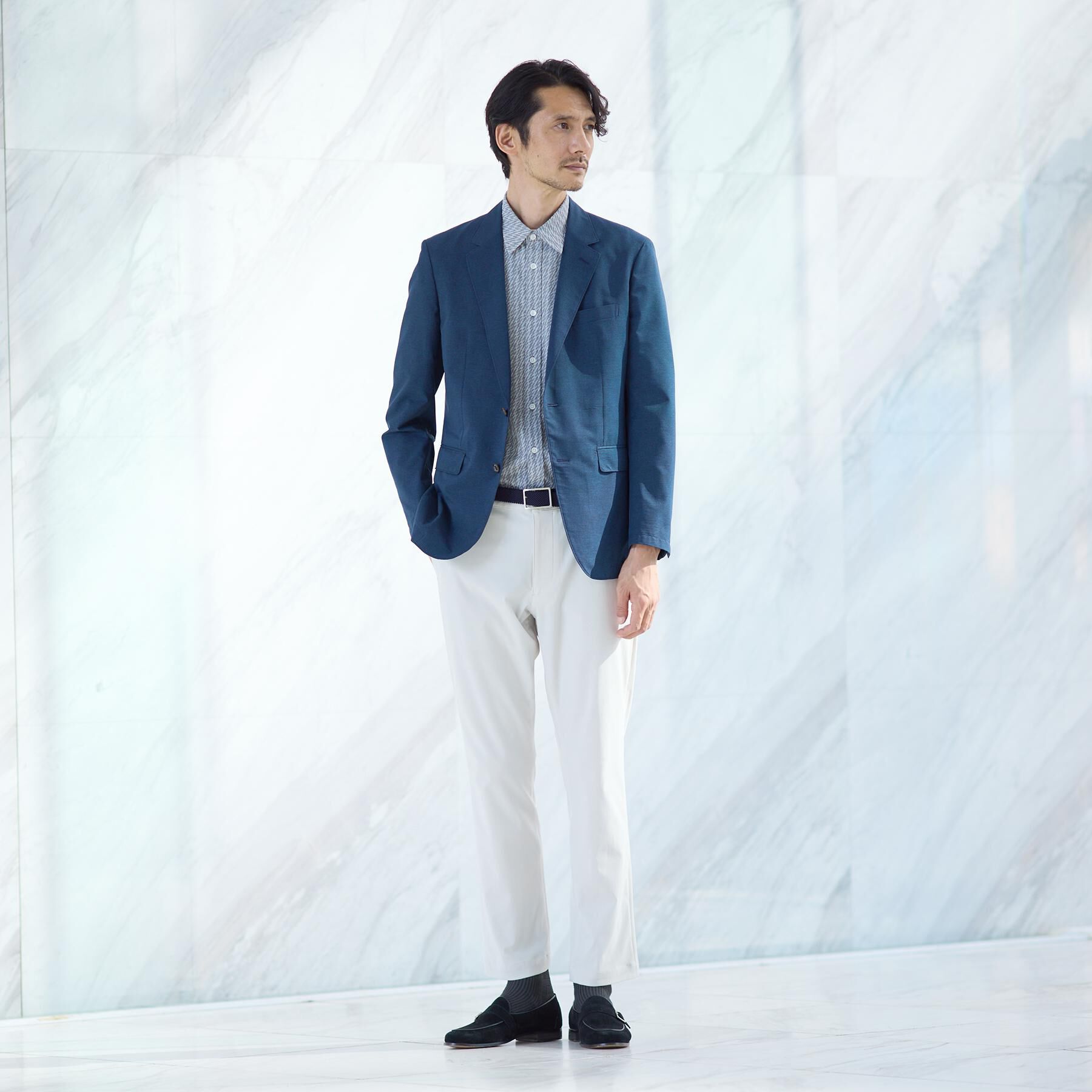 TAKEO KIKUCHI「【抗菌防臭】COOL DOTS（R）ドビープリント ジャケット」|テーラードジャケット|
