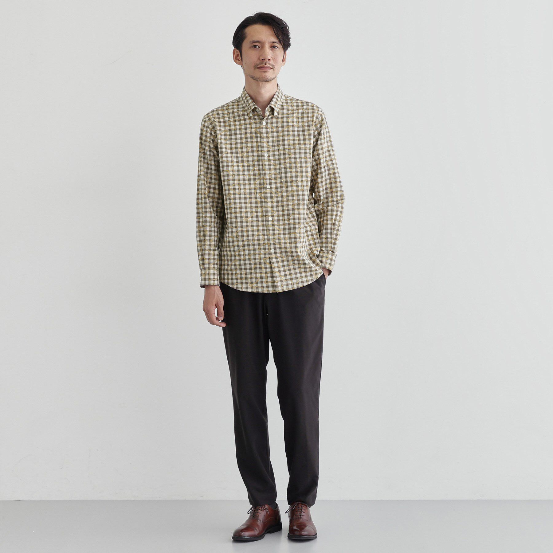 TAKEO KIKUCHI「チェックボーラーガーゼシャツ」|シャツ・ブラウス|