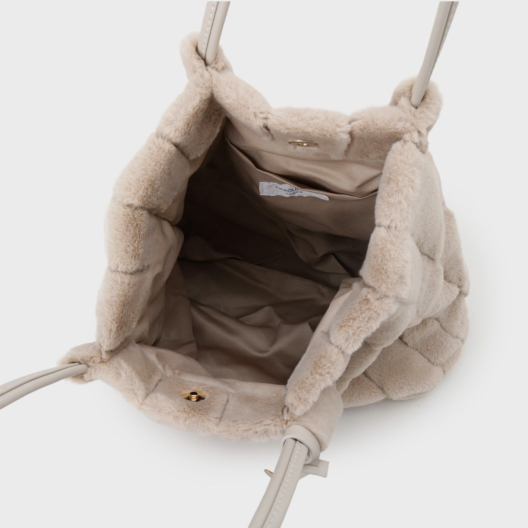 OPAQUE.CLIP「【A4サイズ対応／マチ付き】ストライプフェイクファートートバッグ」|トートバッグ|