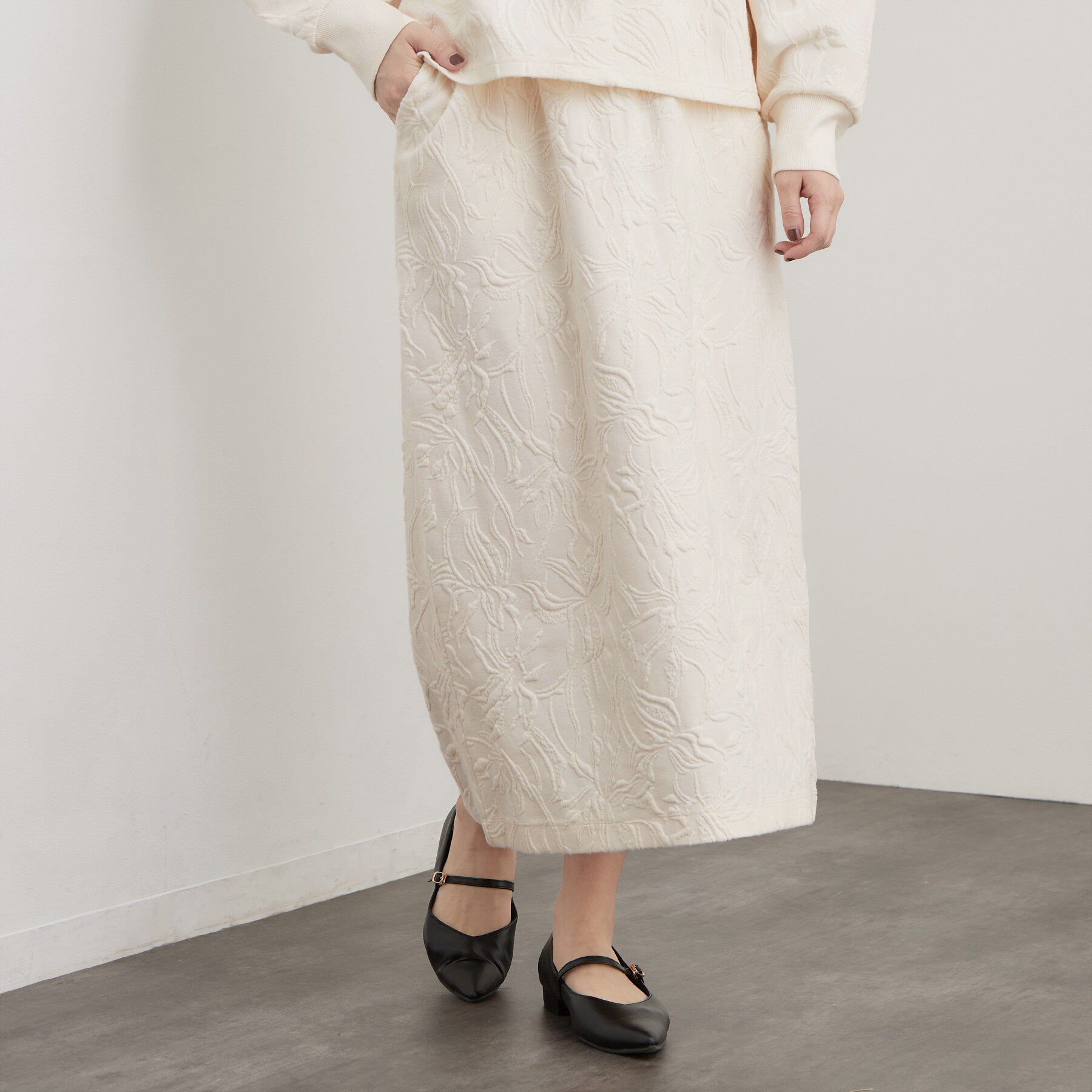 OPAQUE.CLIP「ふくれジャカードイージータイトスカート／セットアップ可【洗濯機OK】」|スカート|