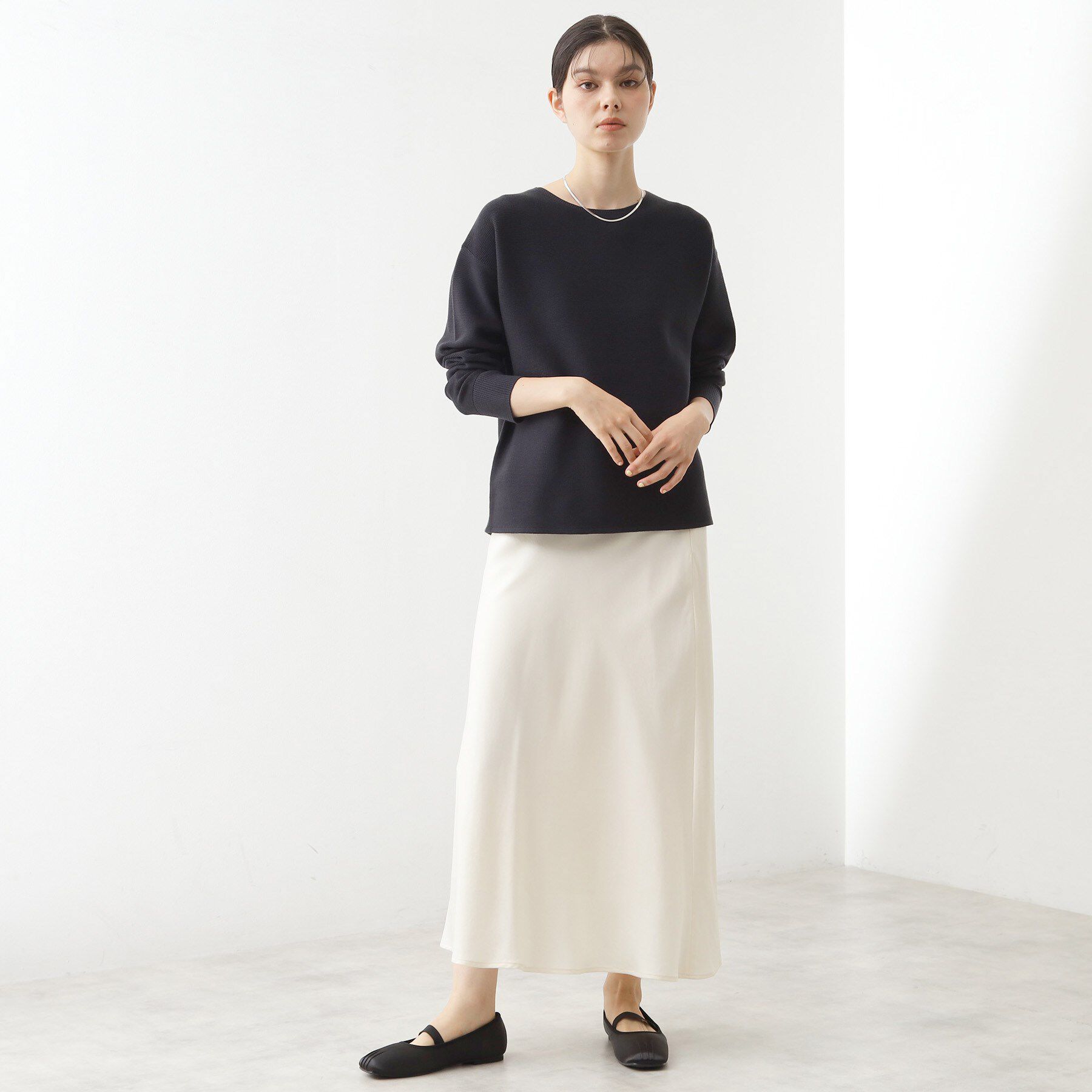 THE SHOP TK「サテンAラインスカート【洗える】」|スカート|