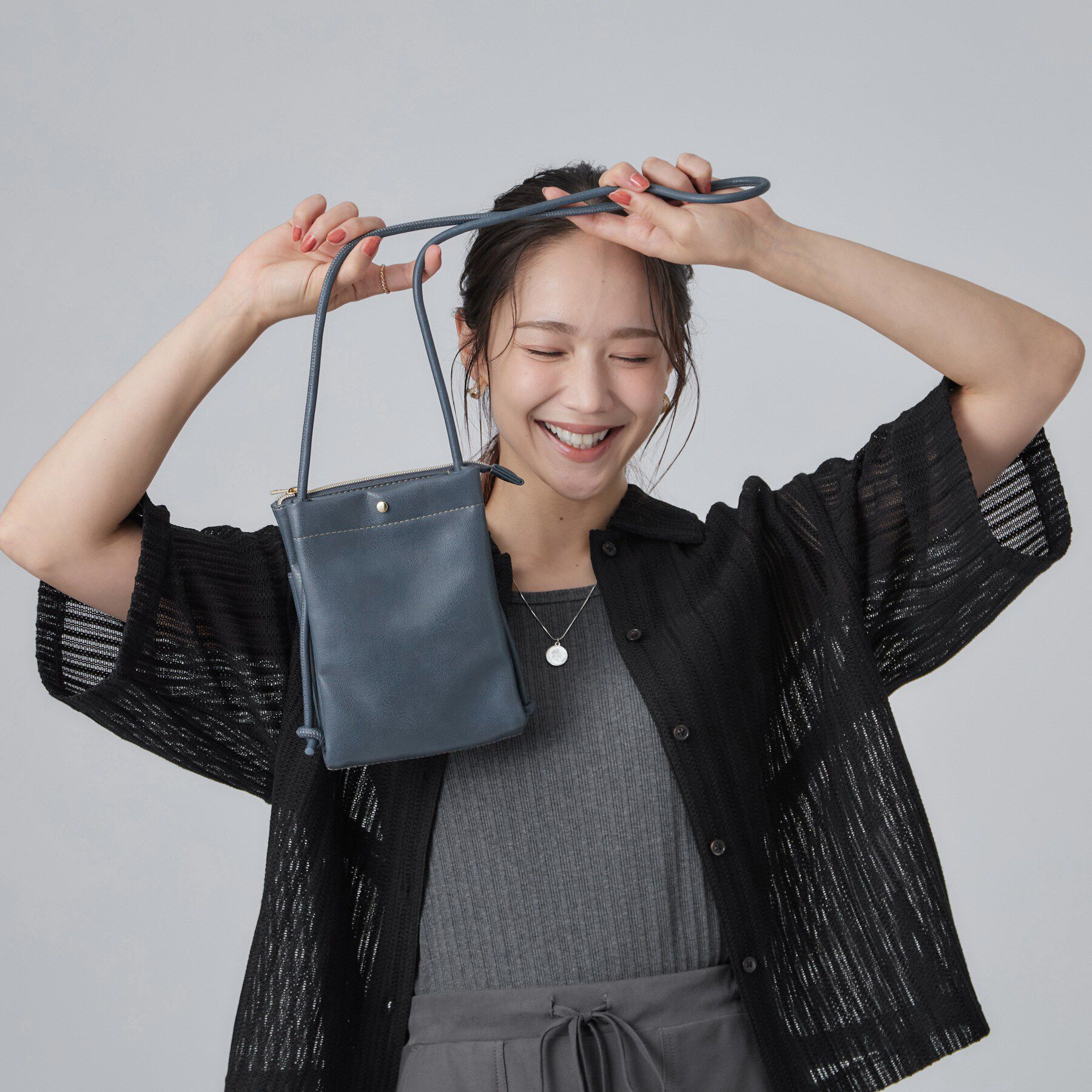 SHOO･LA･RUE「2層ミニショルダーバッグ」|ショルダー・メッセンジャー|ブルー(092)