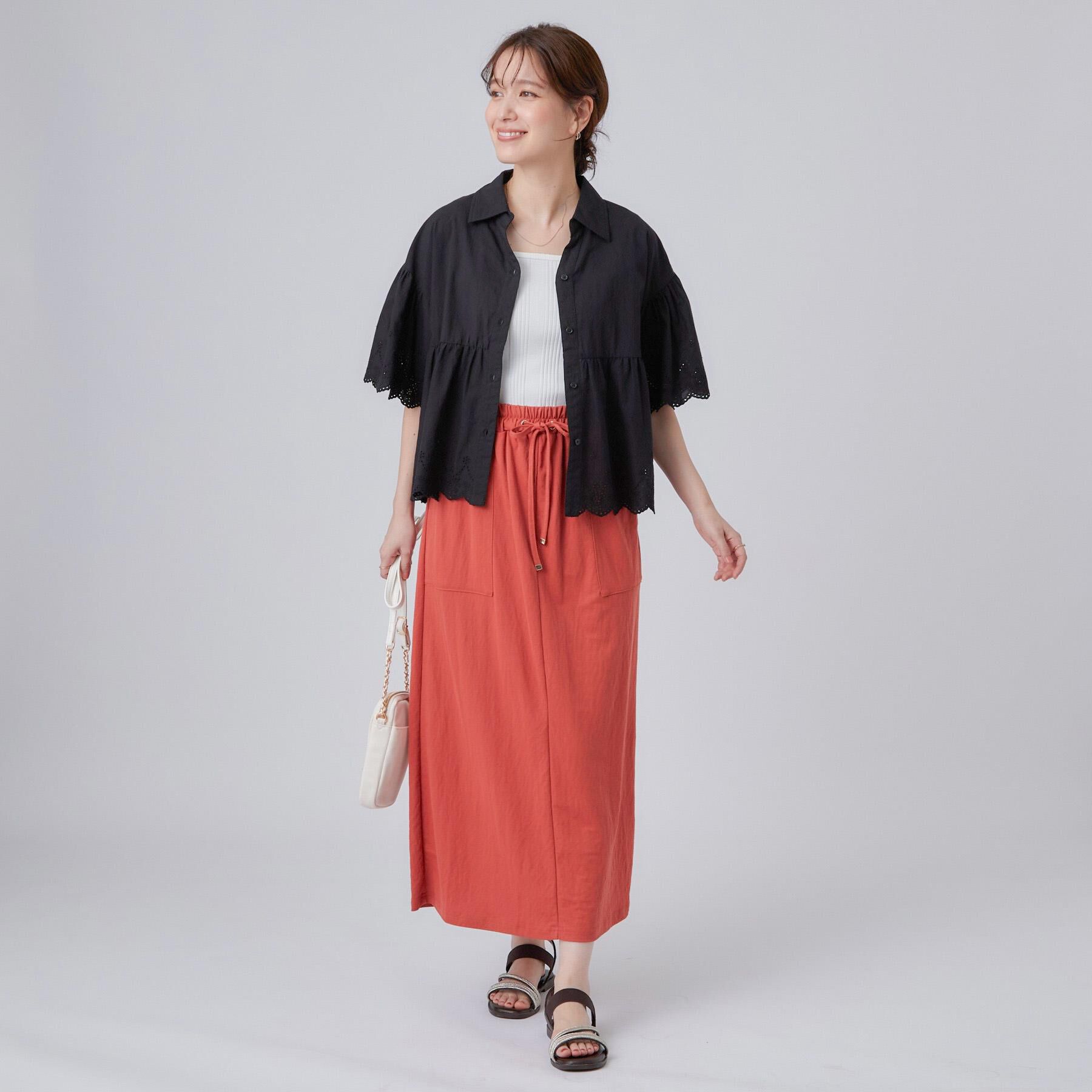 SHOO･LA･RUE「【洗濯機可/綿100％/体型カバー】刺繍レースがこなれ見え 二の腕が隠せる ペプラムブラウス」|シャツ・ブラウス|