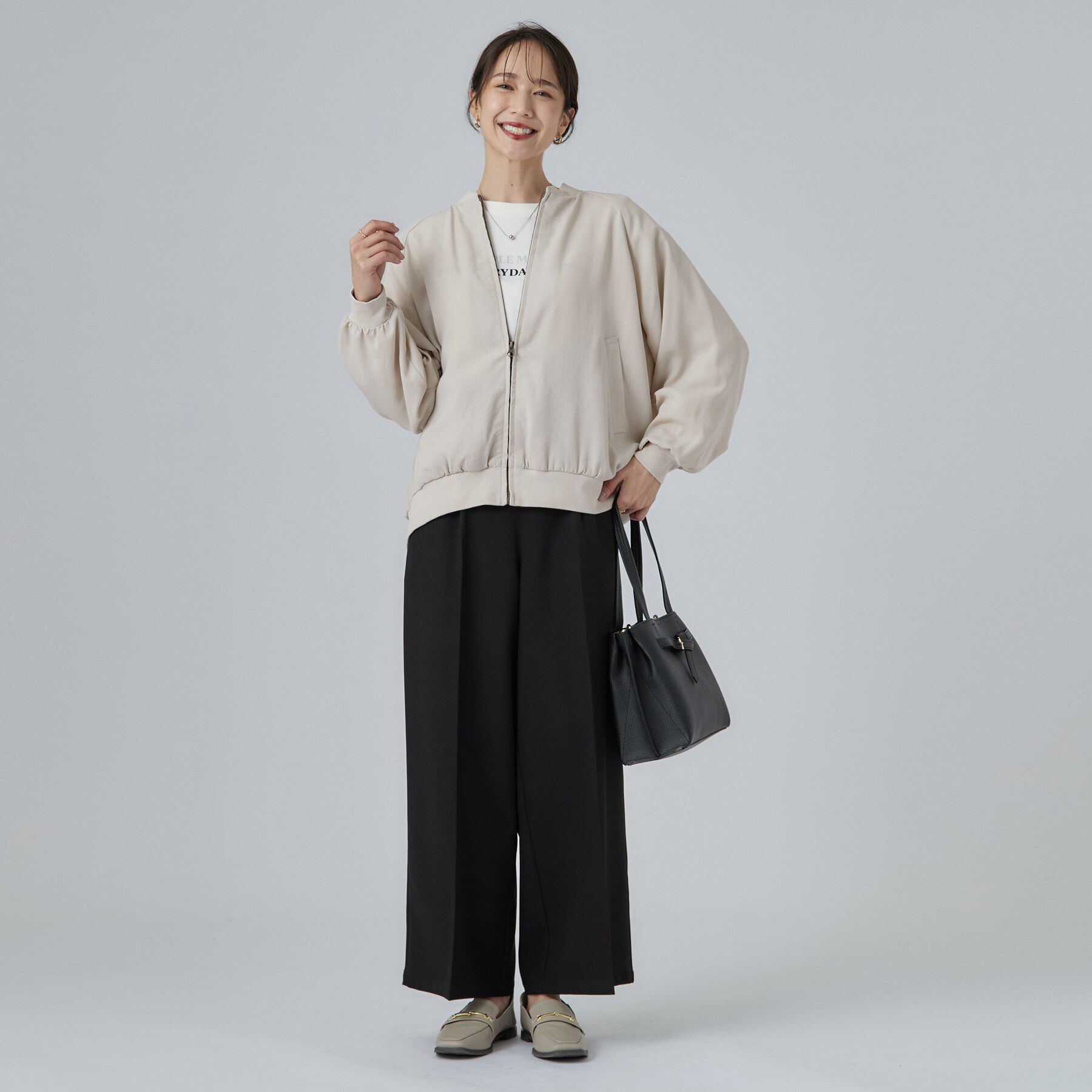 SHOO･LA･RUE「【S-LL】洗濯後しわになりにくい さっと羽織れる麻調ブルゾン」|ブルゾン・スタジャン|
