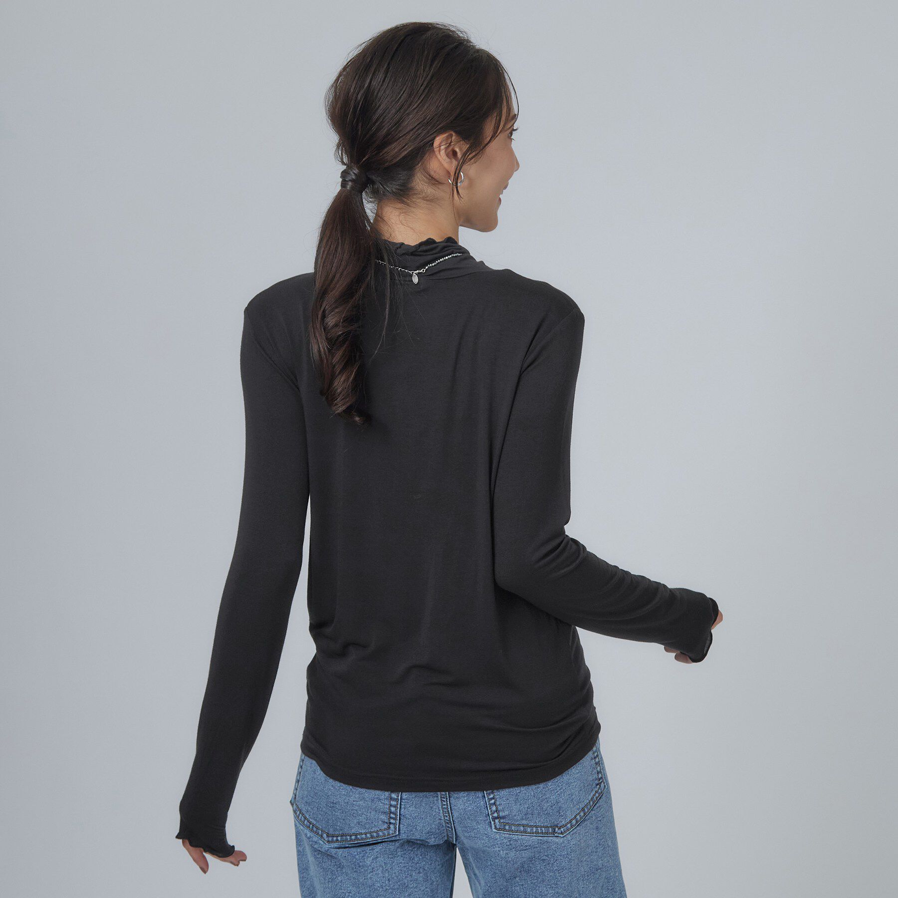 SHOO･LA･RUE「カシミアタッチ吸湿発熱ハイネックインナー」|Tシャツ・カットソー|