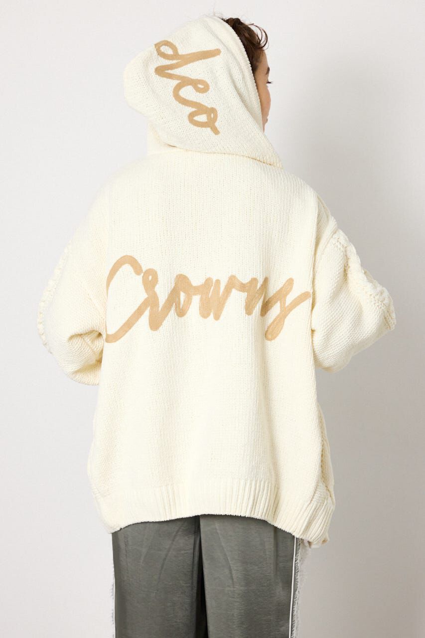 RODEO CROWNS「モールニットロゴトッパーカーディガン」|カーディガン|O/WHT1