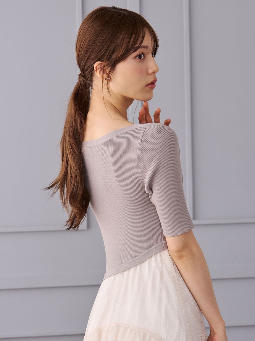 CELFORD「【洗える】ニットドッキングラッフルワンピース」|ワンピース|