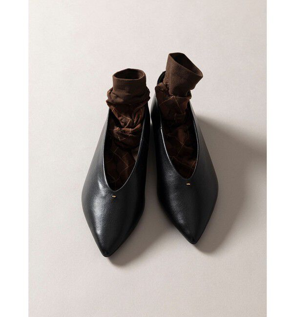 UNITED ARROWS green label relaxing「メタルチップ ソフトフラットシューズ 撥水」|ローファー|BLACK