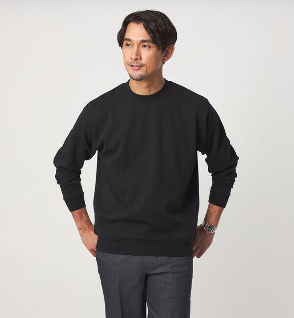 UNITED ARROWS green label relaxing「【WEB限定】JUST fit デイリー ダンボール クルーネック スウェット」|スウェット・ジャージ|BLACK