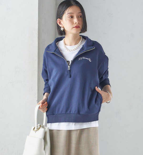 SHIPS for women「【SHIPS別注】LOGAN KNITTING MILLS: ハーフ ジップ プルオーバー」|スウェット・ジャージ|