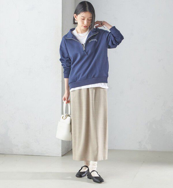 SHIPS for women「【SHIPS別注】LOGAN KNITTING MILLS: ハーフ ジップ プルオーバー」|スウェット・ジャージ|