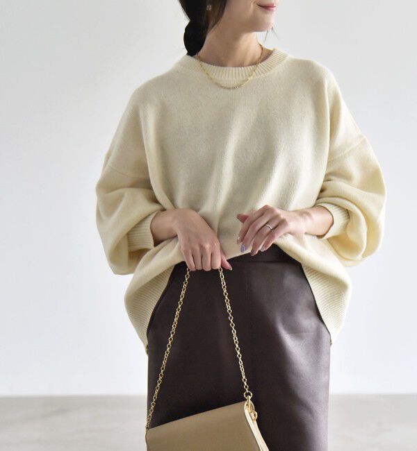quaranciel「《一部追加予約》〈手洗い可能〉AQUA カシミヤ ミックス ドルマン ニット」|ニット・セーター|