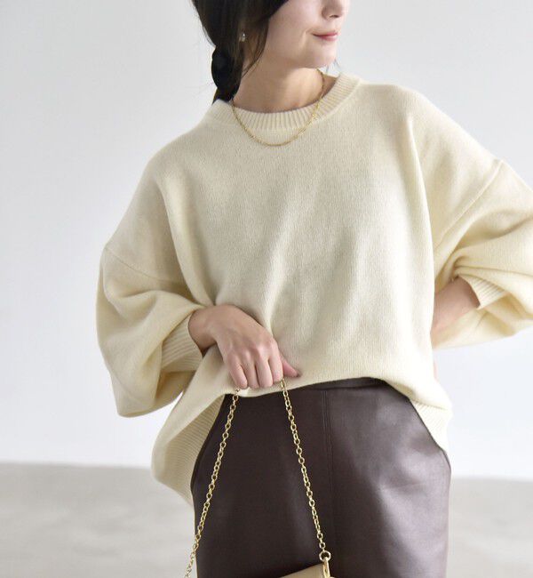 quaranciel「《一部追加予約》〈手洗い可能〉AQUA カシミヤ ミックス ドルマン ニット」|ニット・セーター|