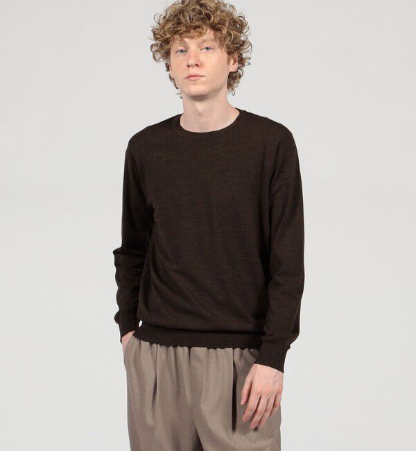 TOMORROWLAND MENS「TOMORROWLAND tricot スーパーファインメリノウール クルーネックプルオーバー S-WOOL」|ニット・セーター|