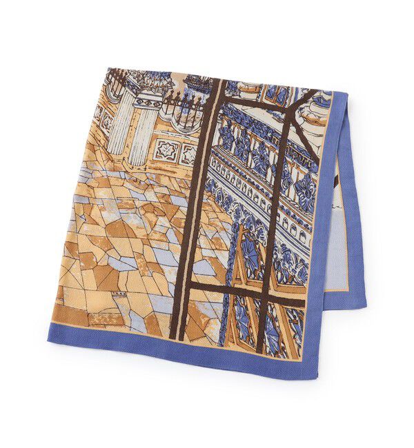 TOMORROWLAND GOODS「【別注】manipuri MOSAIC PALACE ウールシルク スカーフ」|ストール|62 ライトブルー系