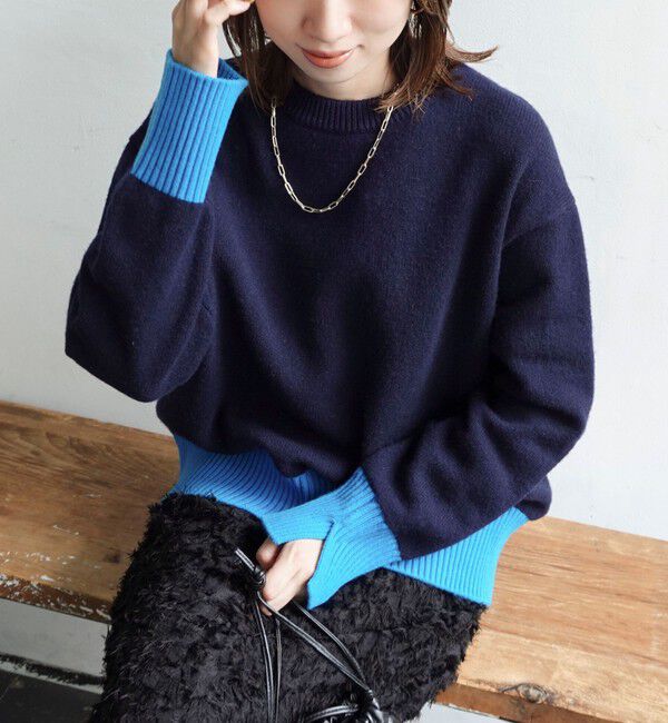 NOLLEY'S「【WEB＆店舗限定カラーあり】MUSICクルーネックプルオーバー」|ニット・セーター|ネイビー系4