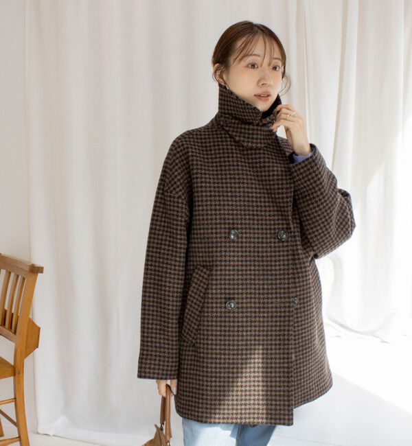 NOLLEY'S sophi「【WEB限定】【TICCA/ティッカ】ウールハウンドトゥースピーコート」|ピーコート|