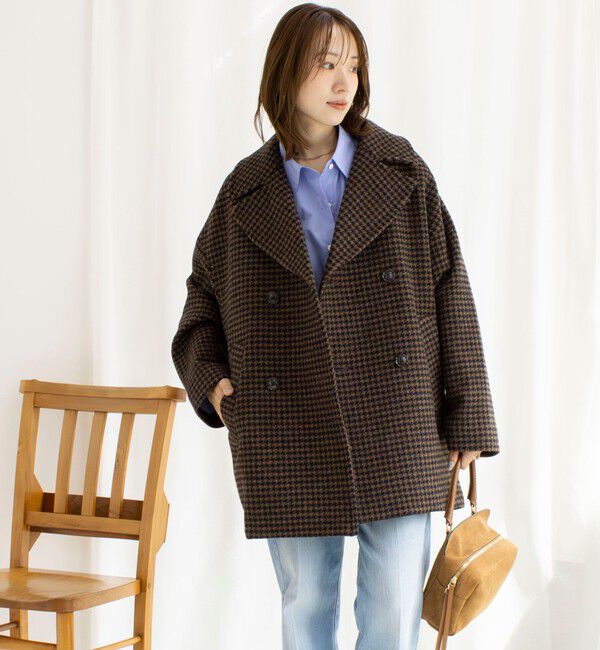 NOLLEY'S sophi「【WEB限定】【TICCA/ティッカ】ウールハウンドトゥースピーコート」|ピーコート|