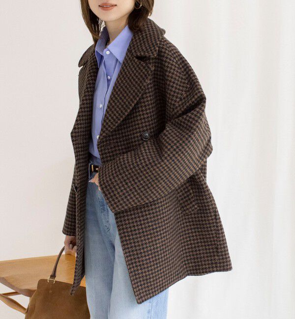 NOLLEY'S sophi「【WEB限定】【TICCA/ティッカ】ウールハウンドトゥースピーコート」|ピーコート|