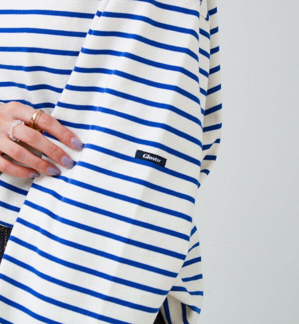 GLOSTER「【ユニセックス】ワイドバスクシャツ ボートネック ボーダー オーバーサイズ」|Tシャツ・カットソー|